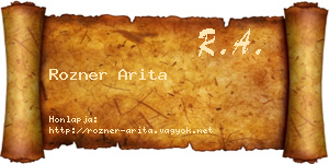 Rozner Arita névjegykártya